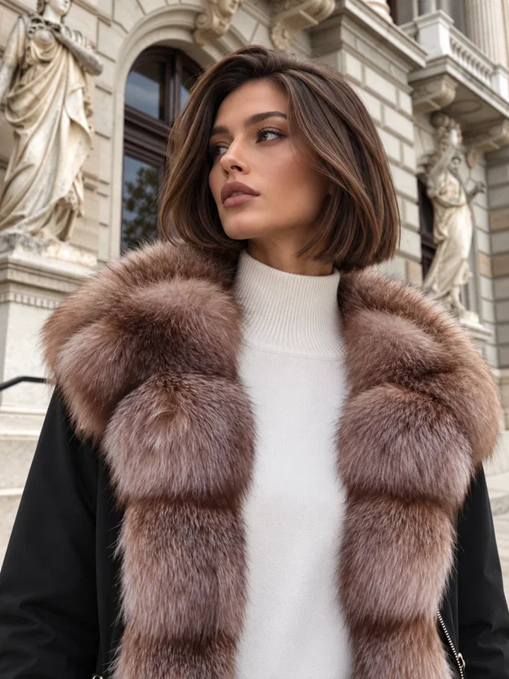 Женская парка с мехом песца черная Milan в Москве купить - фото 2