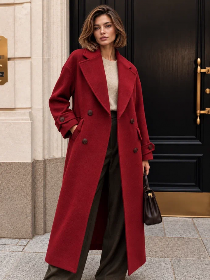 Женское красное пальто oversize Irma в СПб купить - фото 2