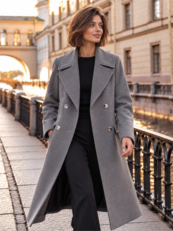 Пальто женское серое Valentina в СПб купить - фото 2