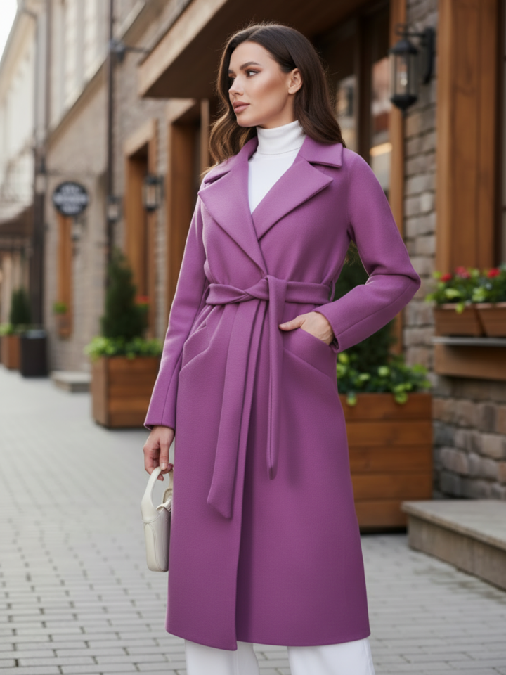 Пальто женское сиреневое Veronica