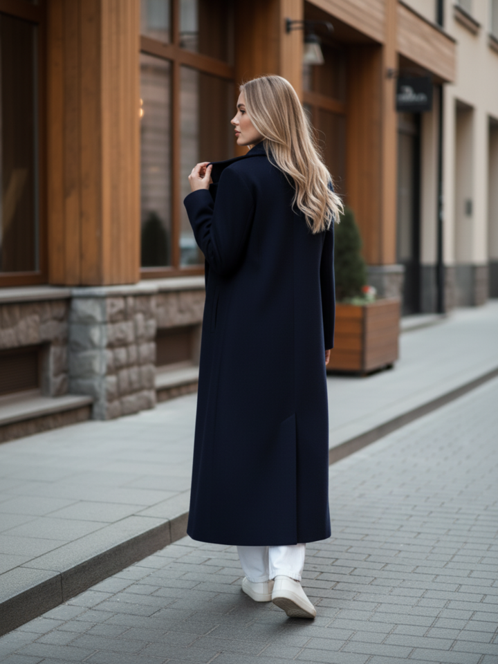 Пальто женское синее Anastasia в СПб купить - фото 2