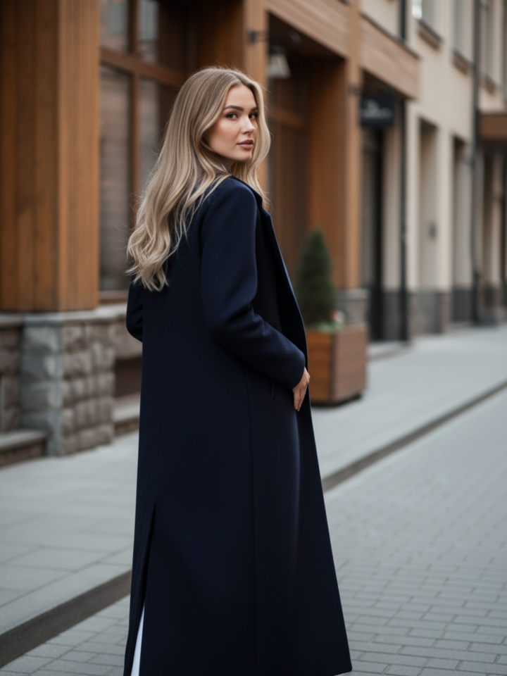 Пальто женское синее Anastasia